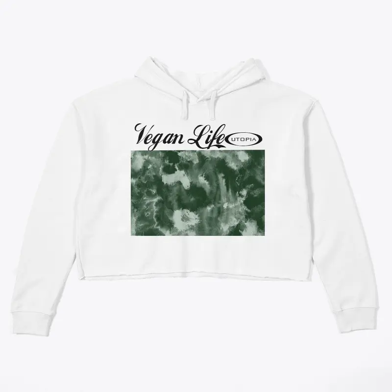 Green Haze Crop Hoodie